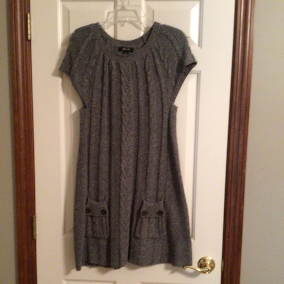Charcoal Style and Co. knit dress, size Large - Picture 1 of 2